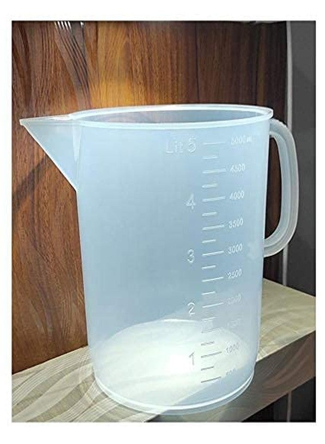 GLAB Lab Measuring Jug 5000ml | Durable Polypropylene Graduated Beaker for Accurate Liquid Measurement | Laboratory, Chemistry & Science Equipment - Pack of 1 - Image 1